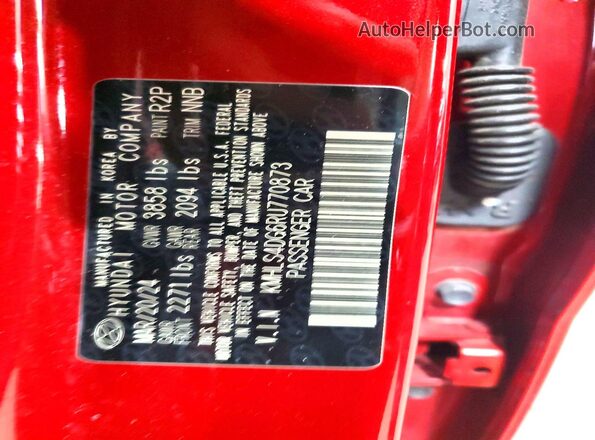 KMHLS4DG6RU770873 2024 HYUNDAI ELANTRA Red Engine compartment view