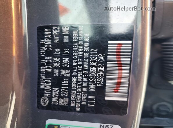 KMHLS4DG6RU832112 2024 HYUNDAI ELANTRA Gray Widok komory silnika