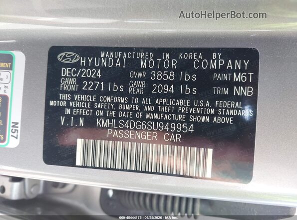 KMHLS4DG6SU949954 2025 HYUNDAI ELANTRA Серебряный Вид подкапотного пространства