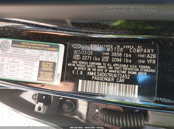 KMHLS4DG7RU672452 2024 HYUNDAI ELANTRA Black Widok komory silnika