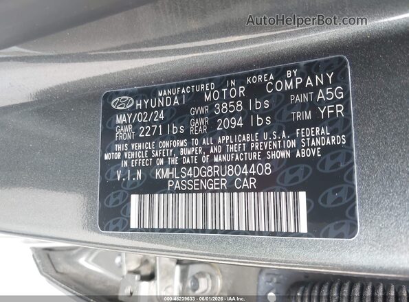 KMHLS4DG8RU804408 2024 HYUNDAI ELANTRA Gray Вид підкапотного простору
