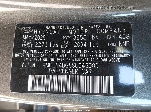 KMHLS4DG8SU046009 2025 HYUNDAI ELANTRA Green 