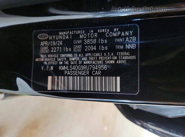KMHLS4DG9RU794956 2024 HYUNDAI ELANTRA Black Շարժիչի բաժամունքի տեսք