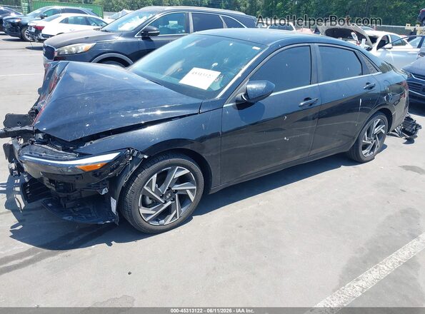 KMHLS4DG9SU853784 2025 HYUNDAI ELANTRA Черный Передняя левая четверть