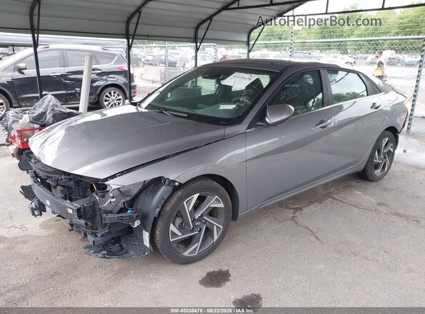 KMHLS4DGXRU811361 2024 HYUNDAI ELANTRA Gray წინა მარცხენა ხედი სამი მეოთხედიდან