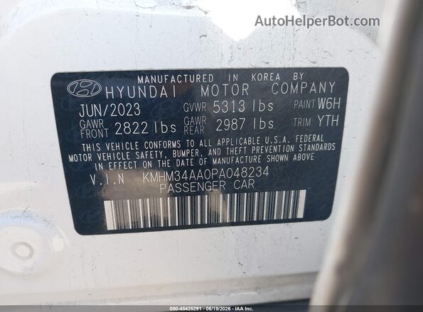 KMHM34AA0PA048234 2023 HYUNDAI IONIQ 6 Белый Вид подкапотного пространства