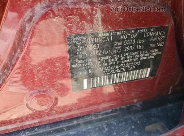 KMHM34AA2PA022783 2023 HYUNDAI IONIQ Red Вид підкапотного простору
