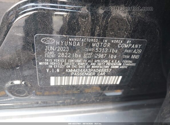 KMHM34AA3PA048857 2023 HYUNDAI IONIQ 6 Черный Вид подкапотного пространства