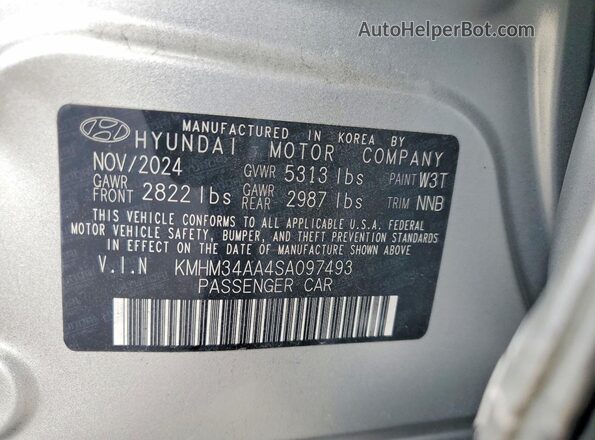 KMHM34AA4SA097493 2025 HYUNDAI IONIQ Silver 