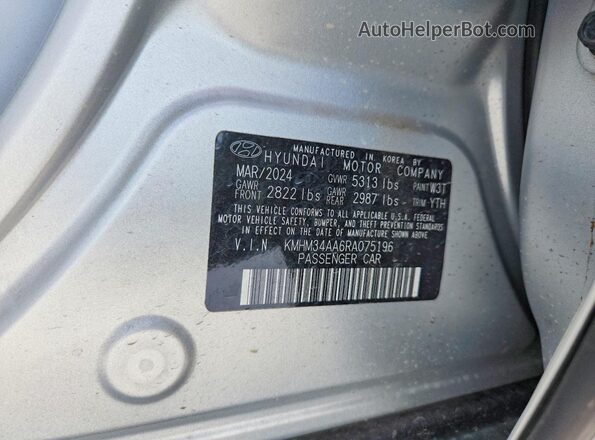 KMHM34AA6RA075196 2024 HYUNDAI IONIQ Silver ძრავის განყოფილების ხედი