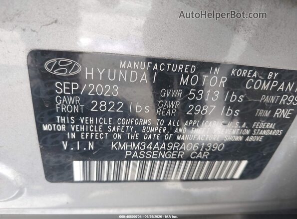 KMHM34AA9RA061390 2024 HYUNDAI IONIQ 6 Gray Engine compartment view