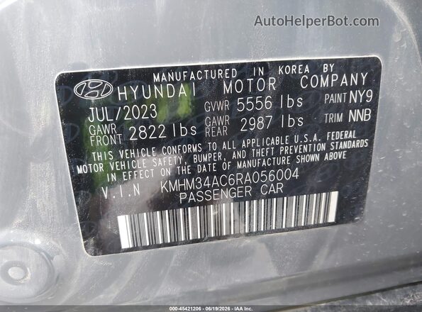 KMHM34AC6RA056004 2024 HYUNDAI IONIQ 6 Blue Engine compartment view