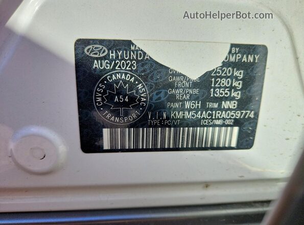 KMHM54AC1RA059774 2024 HYUNDAI IONIQ White Շարժիչի բաժամունքի տեսք