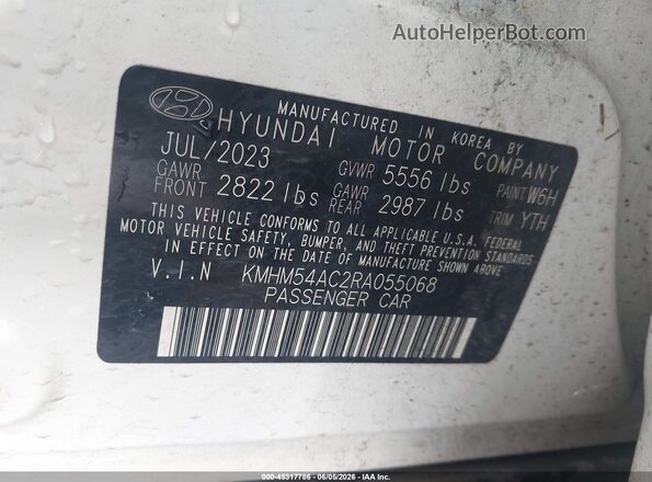KMHM54AC2RA055068 2024 HYUNDAI IONIQ 6 White Vista del compartimento del motor