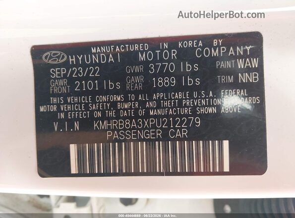 KMHRB8A3XPU212279 2023 HYUNDAI VENUE White Engine compartment view