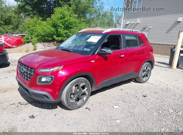 KMHRC8A30MU103418 2021 HYUNDAI VENUE Red Առջևի ձախ երեք քառորդ տեսարան
