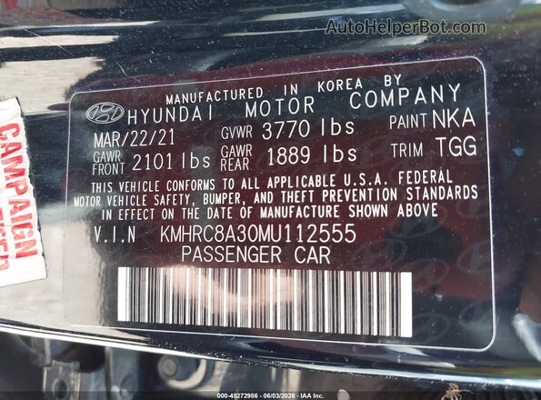 KMHRC8A30MU112555 2021 HYUNDAI VENUE Black Вид підкапотного простору