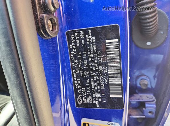 KMHRC8A30RU332172 2024 HYUNDAI VENUE Blue Вид підкапотного простору