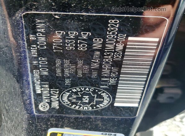 KMHRC8A31MU095328 2021 HYUNDAI VENUE Black VIN sticker view