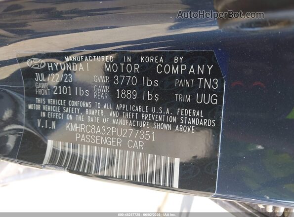 KMHRC8A32PU277351 2023 HYUNDAI VENUE Blue Engine compartment view