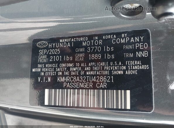 KMHRC8A32TU428621 2026 HYUNDAI VENUE Gray Вид підкапотного простору