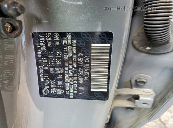 KMHRC8A34LU045134 2020 HYUNDAI VENUE Gray 