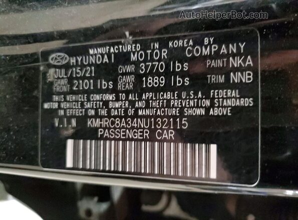 KMHRC8A34NU132115 2022 HYUNDAI VENUE Black Widok wnętrza 360 stopni