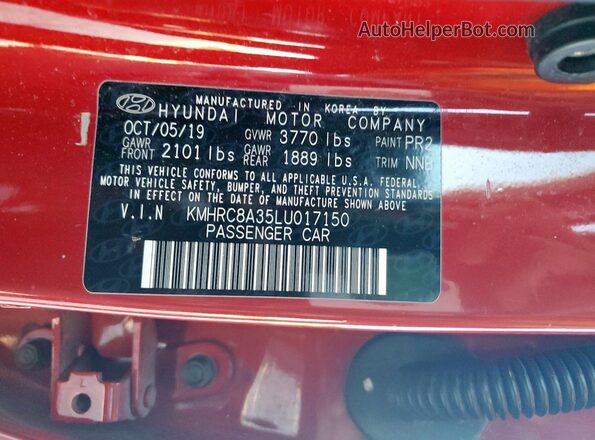 KMHRC8A35LU017150 2020 HYUNDAI VENUE Red Widok wnętrza 360 stopni