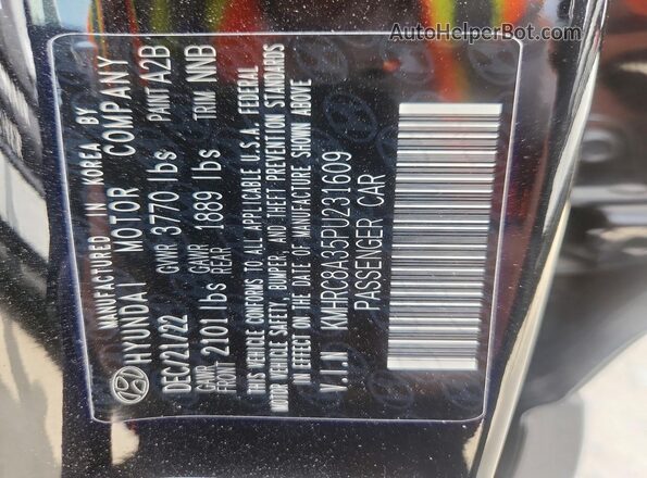 KMHRC8A35PU231609 2023 HYUNDAI VENUE Black Widok wnętrza 360 stopni