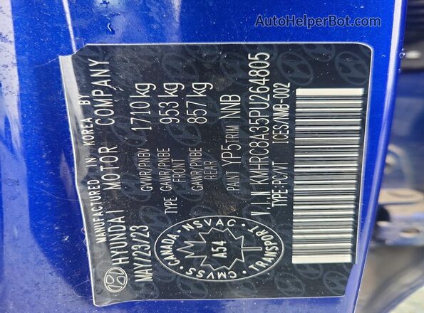 KMHRC8A35PU264805 2023 HYUNDAI VENUE Blue Engine compartment view
