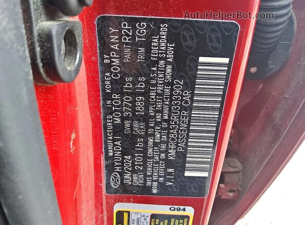 KMHRC8A35RU333902 2024 HYUNDAI VENUE Burgundy 