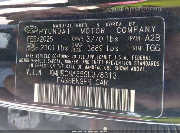 KMHRC8A35SU378313 2025 HYUNDAI VENUE Black Vista del compartimento del motor