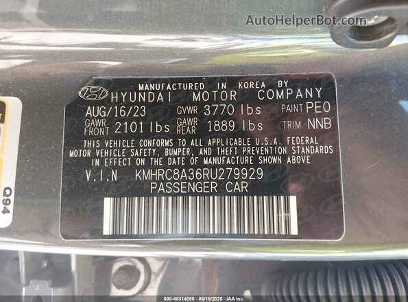 KMHRC8A36RU279929 2024 HYUNDAI VENUE Gray Engine compartment view