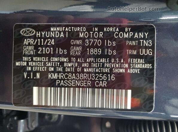 KMHRC8A38RU325616 2024 HYUNDAI VENUE Blue Widok komory silnika