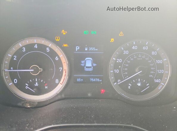 KMHRC8A39LU033853 2020 HYUNDAI VENUE Green ხელსაწყოთა პანელის ხედი