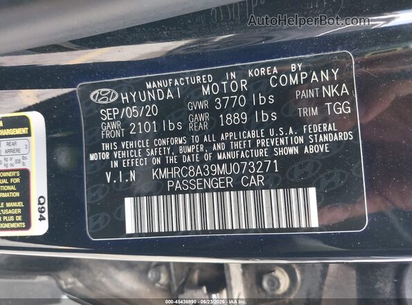 KMHRC8A39MU073271 2021 HYUNDAI VENUE Black Շարժիչի բաժամունքի տեսք
