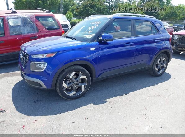 KMHRC8A39NU187966 2022 HYUNDAI VENUE Blue წინა მარცხენა ხედი სამი მეოთხედიდან