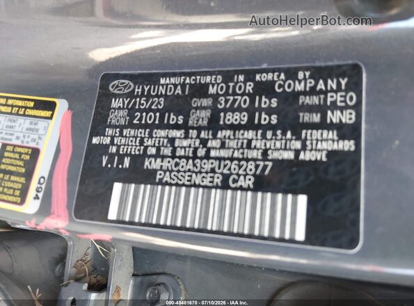 KMHRC8A39PU262877 2023 HYUNDAI VENUE Gray Engine compartment view