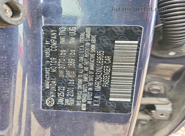 KMHRC8A3XNU169685 2022 HYUNDAI VENUE Blue Widok wnętrza 360 stopni