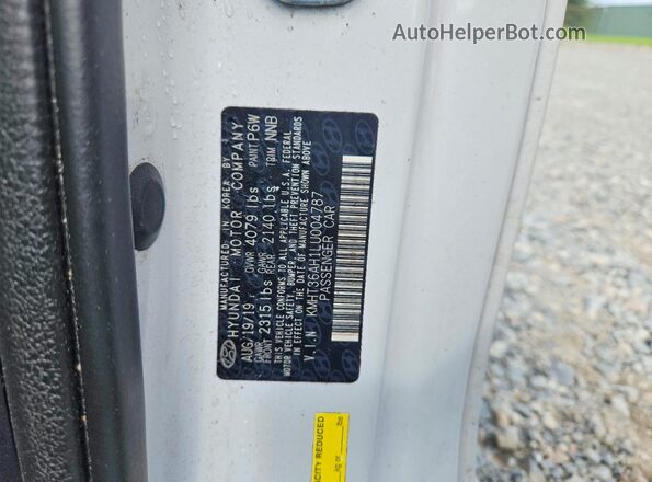 KMHT36AH1LU004787 2020 HYUNDAI VELOSTER White ძრავის განყოფილების ხედი