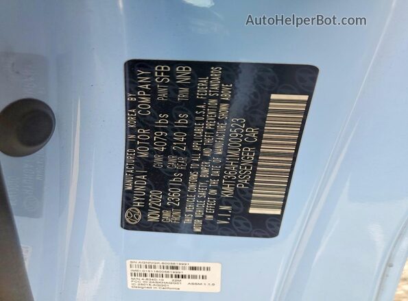 KMHT36AH1MU009523 2021 HYUNDAI VELOSTER Blue Շարժիչի բաժամունքի տեսք