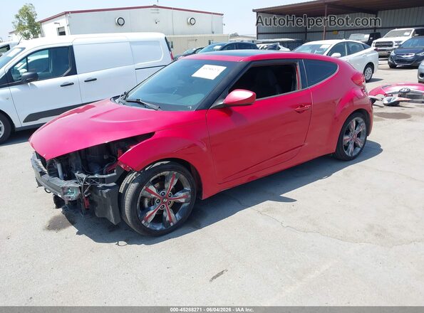 KMHTC6AD3HU318994 2017 HYUNDAI VELOSTER Red Առջևի ձախ երեք քառորդ տեսարան