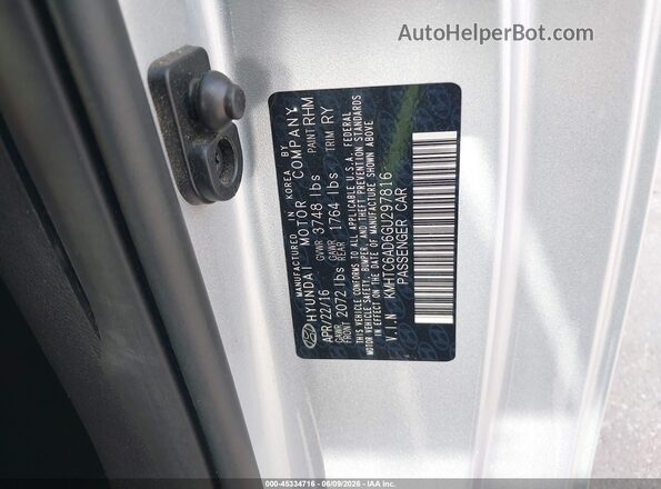 KMHTC6AD6GU297816 2016 HYUNDAI VELOSTER Silver Vista del compartimento del motor