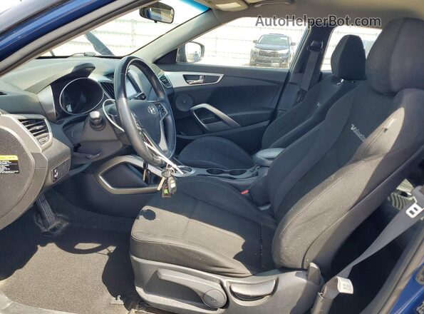KMHTC6AD6HU322392 2017 HYUNDAI VELOSTER Blue წინა სალონის ხედი