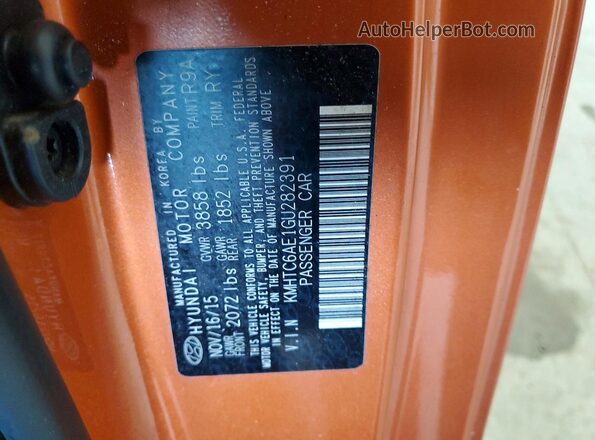 KMHTC6AE1GU282391 2016 HYUNDAI VELOSTER Orange 