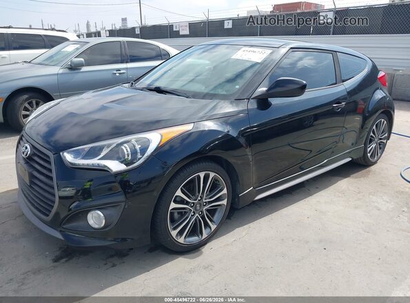 KMHTC6AE2HU318820 2017 HYUNDAI VELOSTER Black Առջևի ձախ երեք քառորդ տեսարան