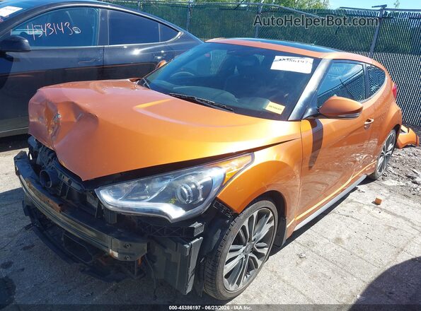 KMHTC6AE3GU285938 2016 HYUNDAI VELOSTER Orange Առջևի ձախ երեք քառորդ տեսարան