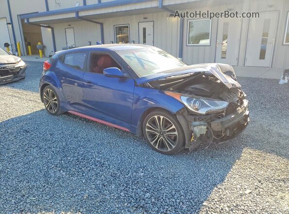 KMHTC6AE5GU282846 2016 HYUNDAI VELOSTER Blue Delantero derecho