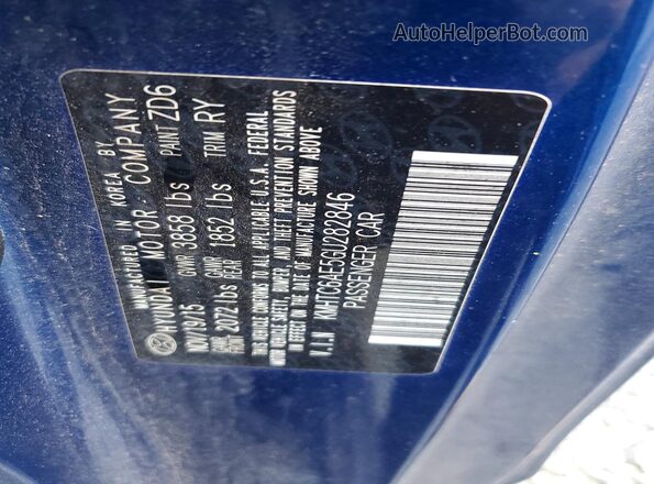 KMHTC6AE5GU282846 2016 HYUNDAI VELOSTER Blue Vista del compartimento del motor
