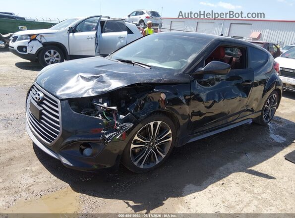 KMHTC6AE9GU252717 2016 HYUNDAI VELOSTER Black წინა მარცხენა ხედი სამი მეოთხედიდან